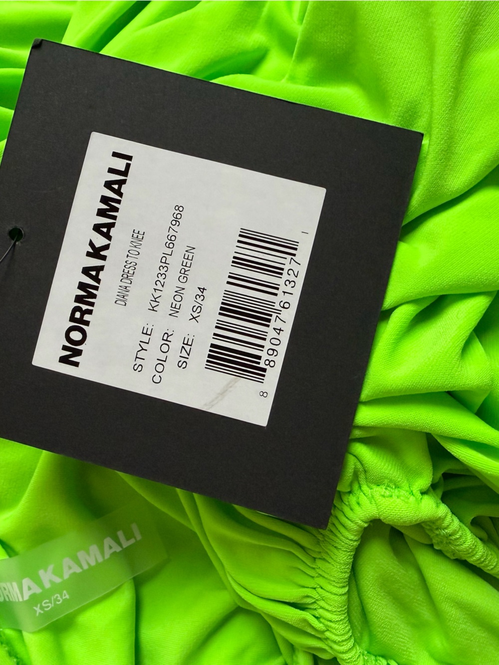 NWT Norma Kamali Cross Halter Drape Midi Dress in Neon Green ~ Sizes S & L - Picture 8 of 8